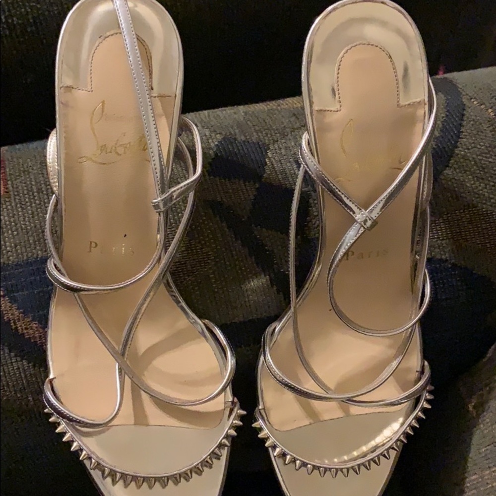 Gold strap Christian Louboutin shoe sz38